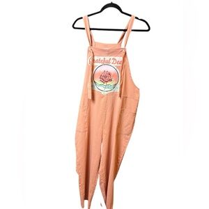 Grateful Dead Tour 1976 Graphic Overalls Pink Coral Size M $98 Retail